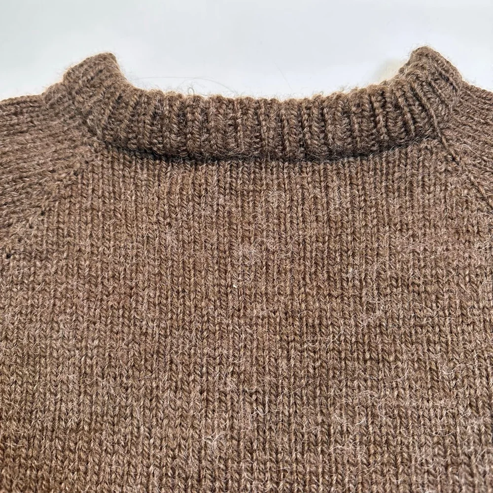 Handmade | Recycled Wool Blend Stripe Sweater | Earthtone Heritage Knit | M - Picture 3 of 7